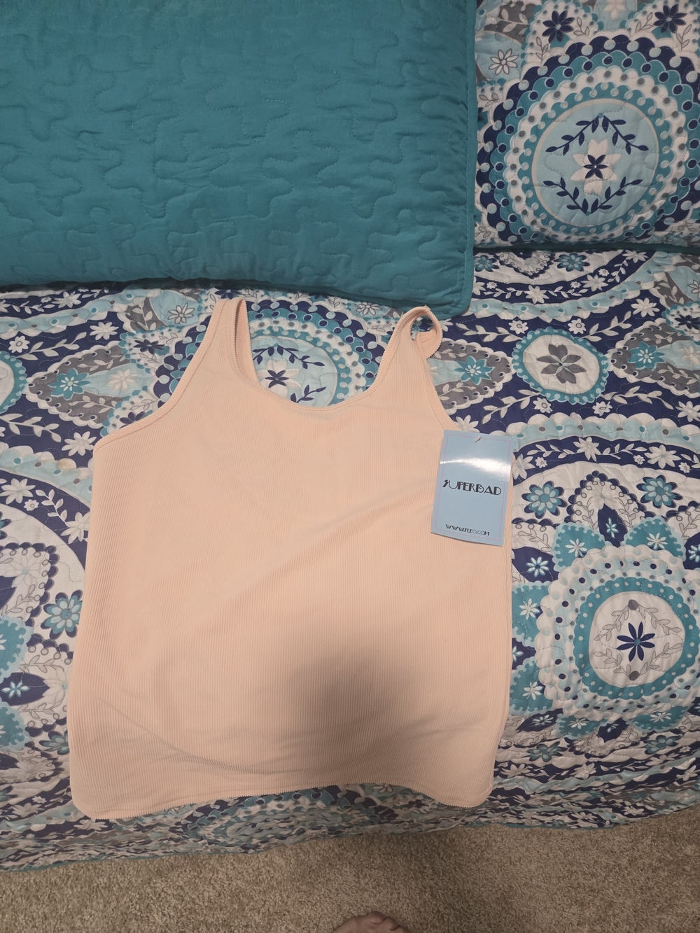 Fleo Peach Ribbed Tank Top